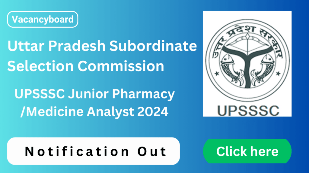 UPSSSC Junior Analyst Pharmacy 2024