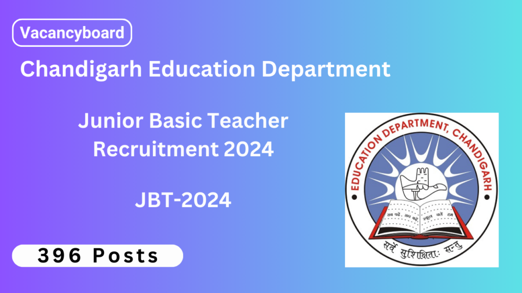 Chandigarh Junior Basic Teacher JBT Recruitment 2024