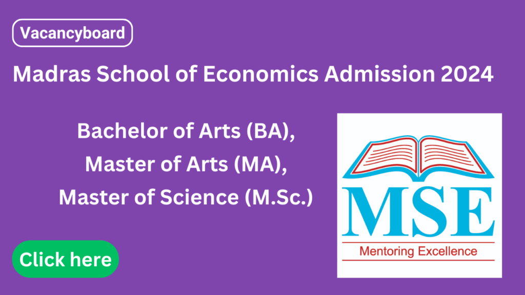 Madras School of Economics Admission 2024