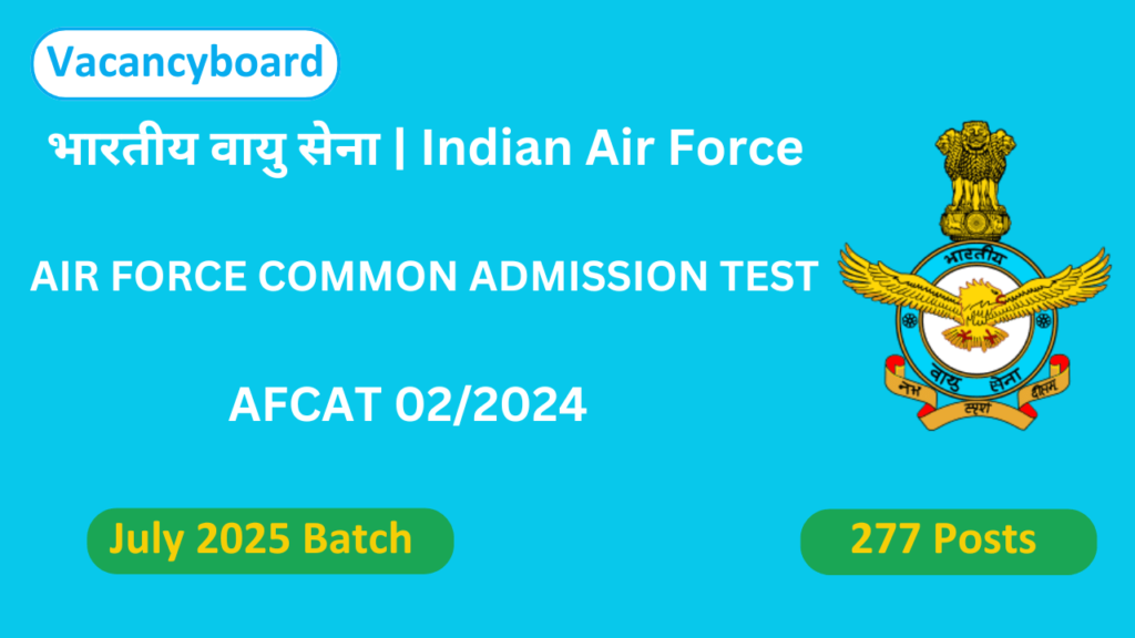 Indian Airforce  AFCAT 022024 Recruitment 2024