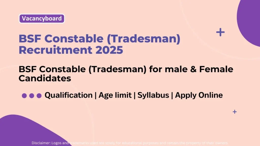 BSF Constable Tradesman Recruitment 2025