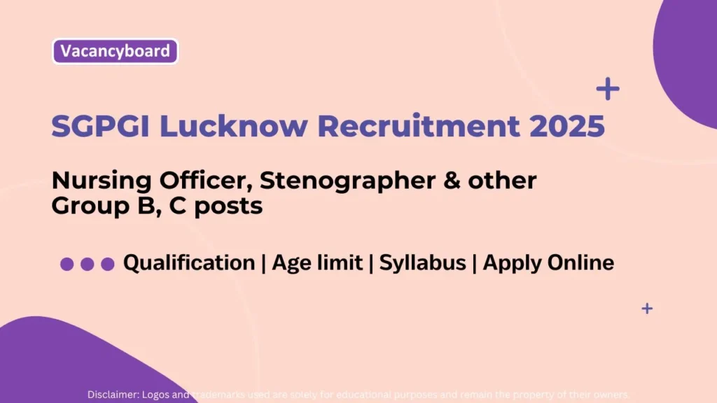 SGPGI Lucknow Recruitment 2025