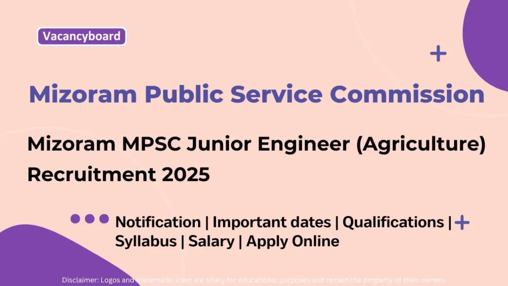 Mizoram Junior Engineer Recruitment 2025 Agriculture – Eligibility, Dates & Apply Link 1 Mizoram Junior Engineer Recruitment 2025