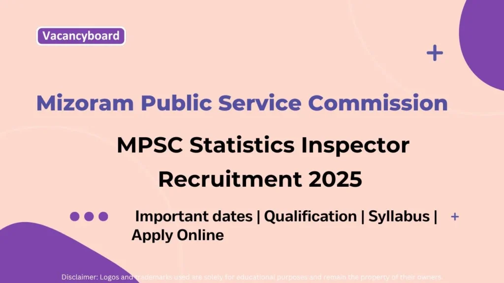 Mizoram PSC Statistics Inspector Recruitment 2025