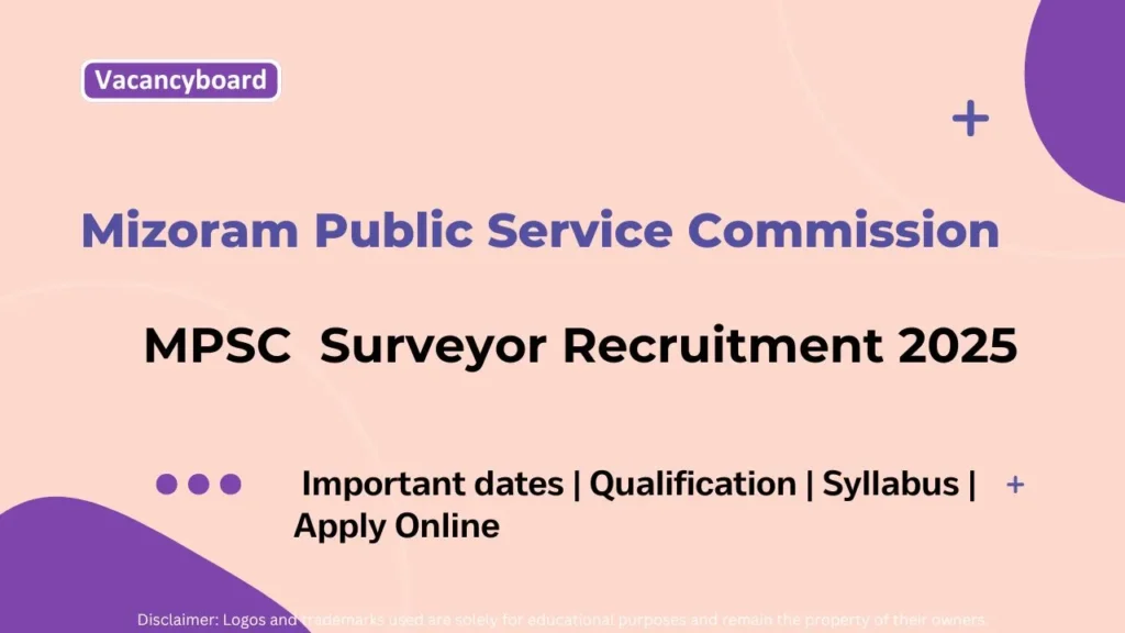 Mizoram PSC Surveyor Recruitment 2025