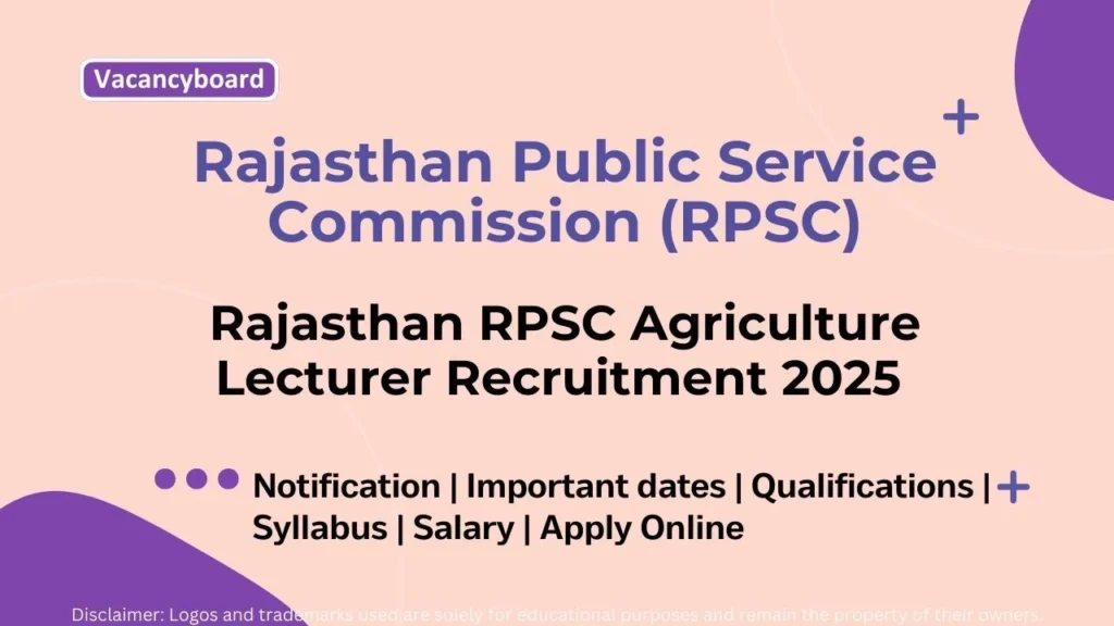 RPSC Agriculture Lecturer 2025 – Exclusive Vacancy Alert (40 Posts) 1 RPSC Agriculture Lecturer 2025 Recruitment