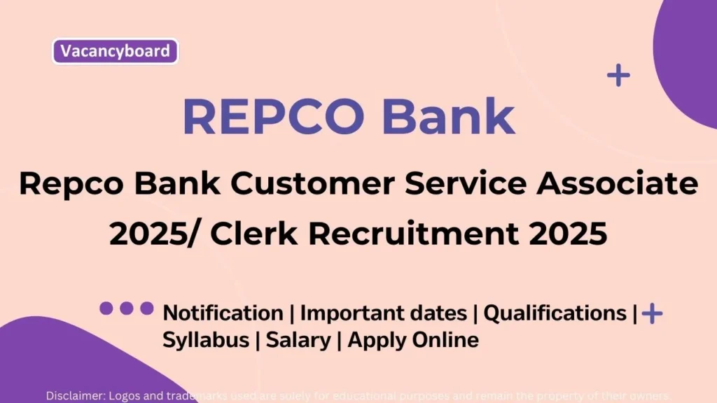 Repco Bank Customer Service Associate 2025