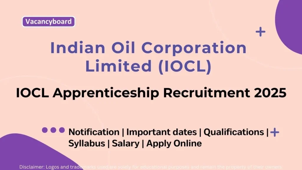 IOCL Apprenticeship 2025: Apply Online for 537 Vacancies 1 IOCL Apprenticeship Recruitment 2025 Notification Apply Online