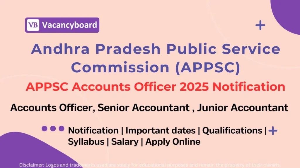 APPSC Accounts Officer 2025 Notification