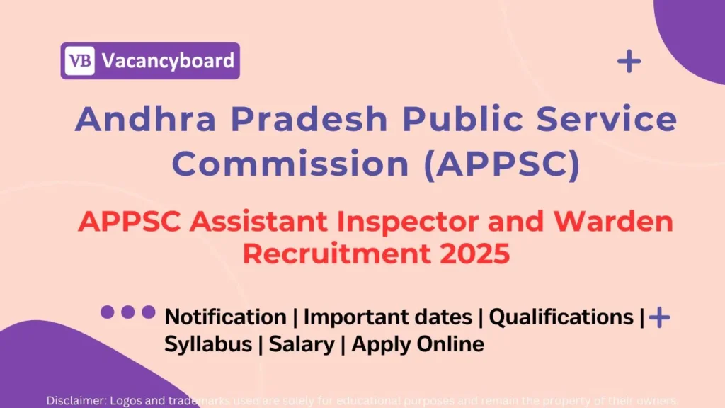 APPSC Assistant Inspector and Warden Recruitment 2025