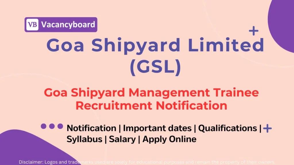 Goa Shipyard Management Trainee Recruitment 2025