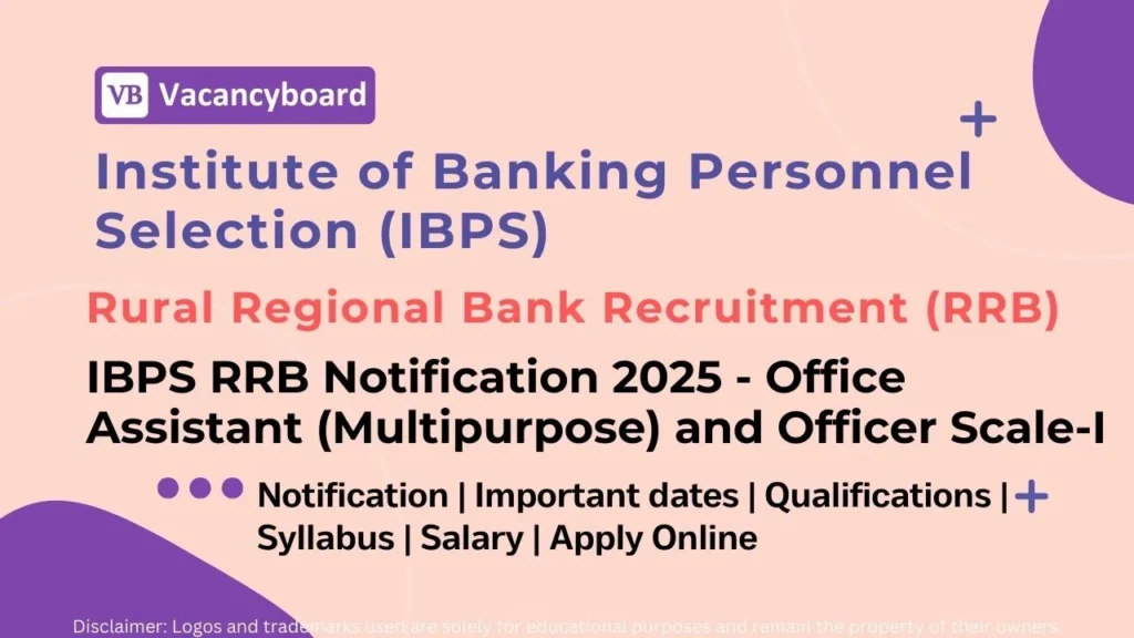 IBPS RRB Notification 2025 – Office Assistant (Multipurpose) and Officer Scale-I recruitment details by Vacancyboard