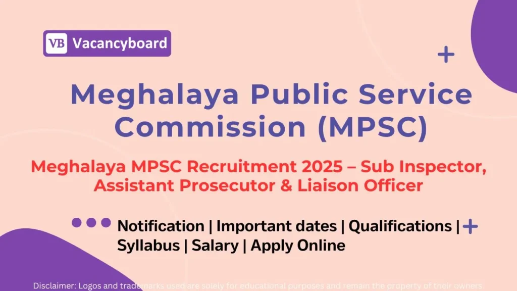 Meghalaya MPSC Recruitment 2025 – SI, Assistant Prosecutor & Liaison Officer 1 Meghalaya MPSC Recruitment 2025