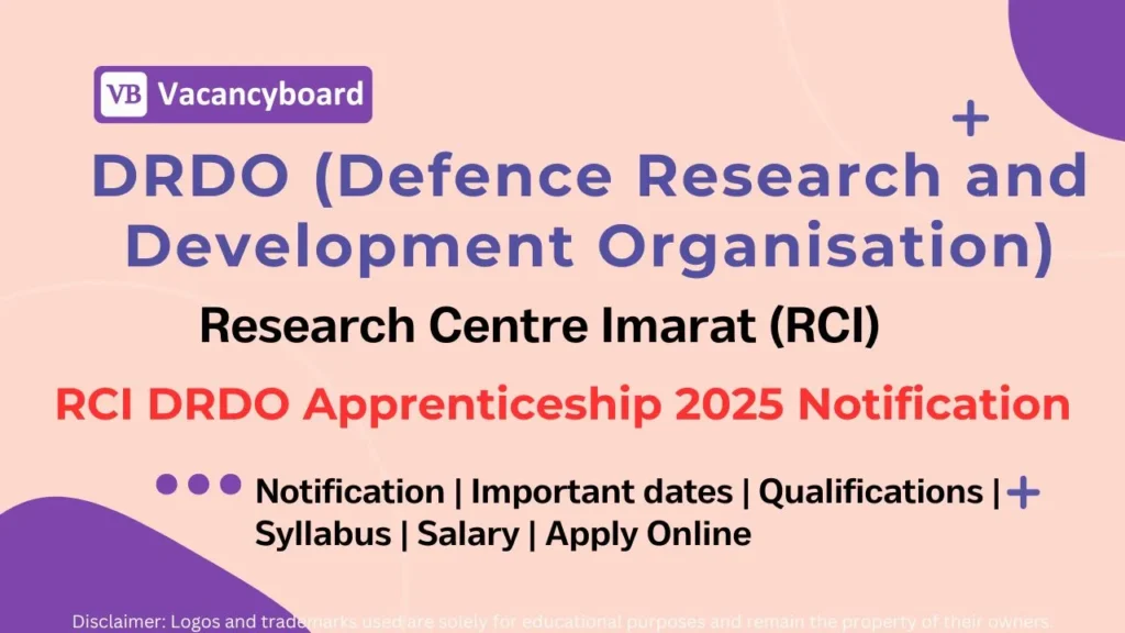 RCI DRDO Apprenticeship 2025 Notification