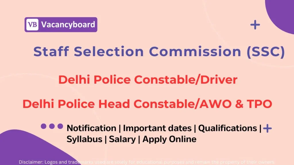 SSC Delhi Police Constable 2025 – Notification, Vacancy, Apply Online 1 SSC Delhi Police Constable 2025 – Notification