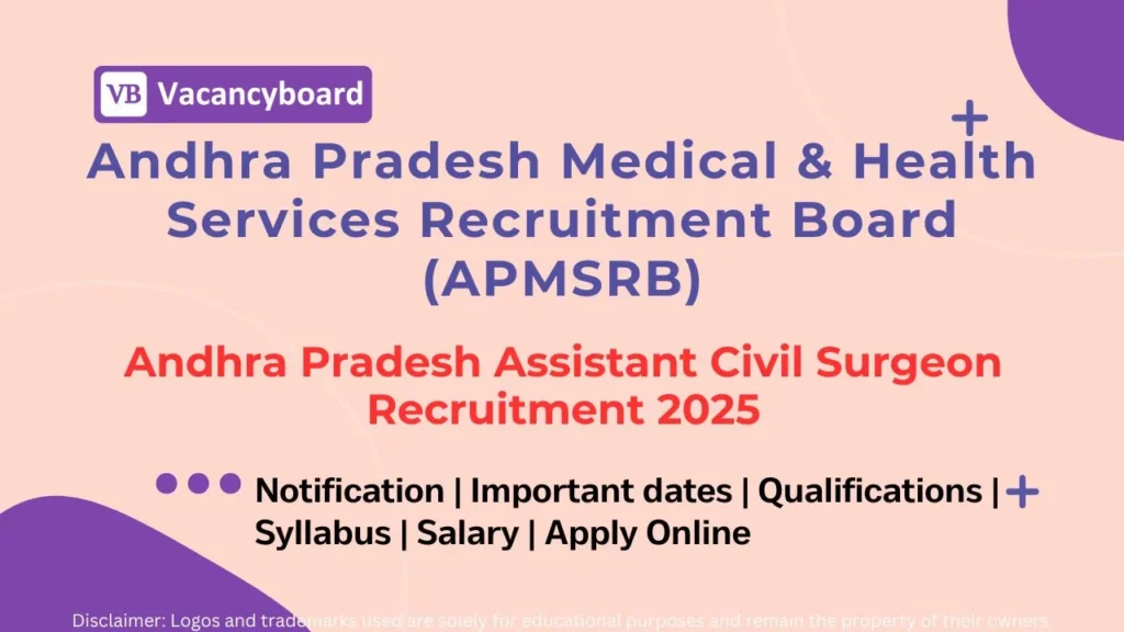 Andhra Pradesh Assistant Civil Surgeon 2025 – 538 Vacancies, APMSRB 1 Andhra Pradesh Assistant Civil Surgeon 2025