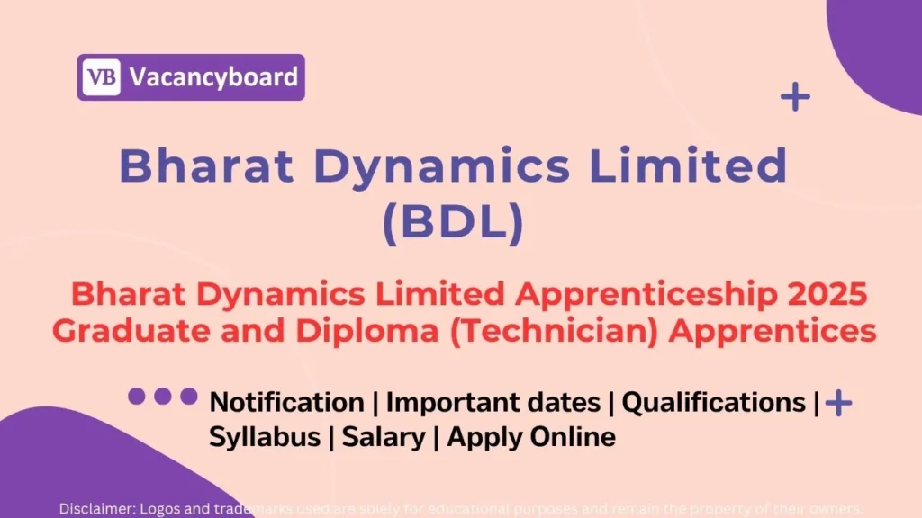 Bharat Dynamics Limited Apprenticeship 2025 – Graduate & Diploma 1 Bharat Dynamics Limited Apprenticeship 2025