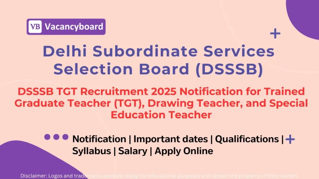 DSSSB TGT Recruitment 2025 Notification: 5346 Teacher Vacancies, Apply Online 1 DSSSB TGT Recruitment 2025 Notification