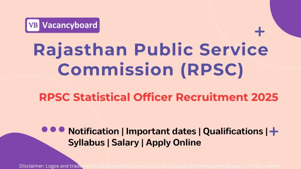 RPSC Statistical Officer Recruitment 2025