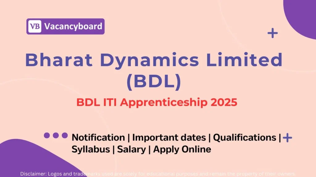 BDL ITI Apprenticeship 2025 notification