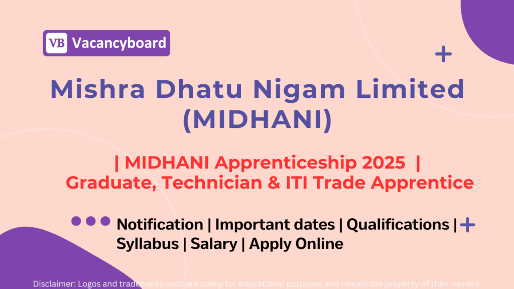 MIDHANI Apprenticeship 2025 Notification PDF