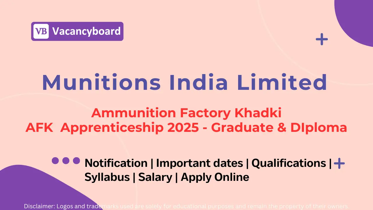 Munitions India Limited Apprenticeship 2025 Notification
