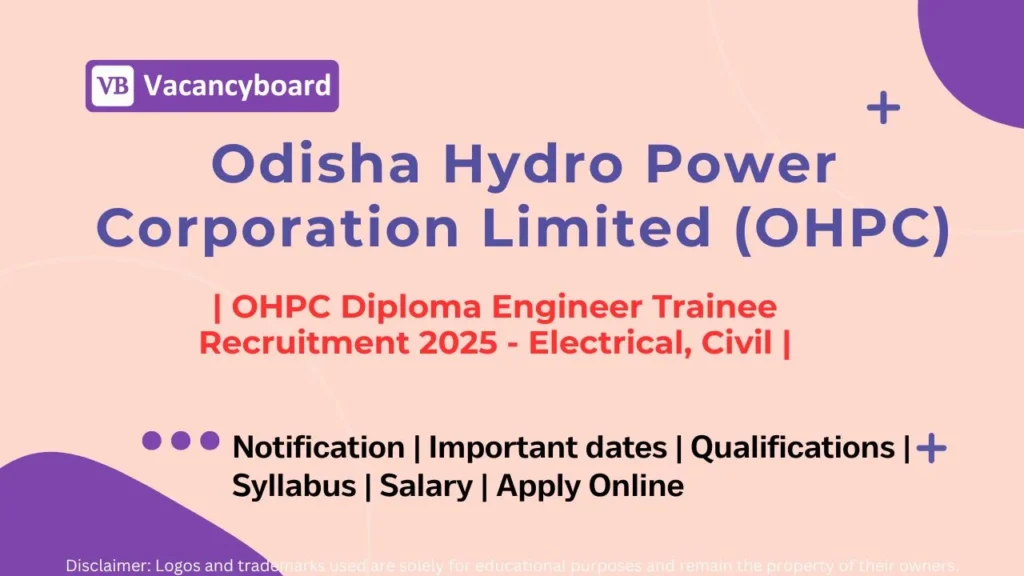 OHPC Diploma Engineer Trainee Recruitment 2025 Notification
